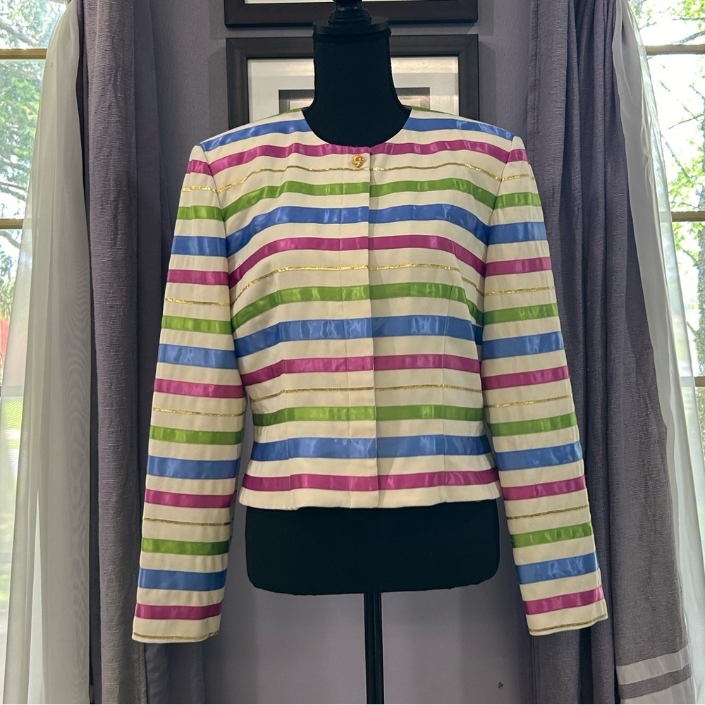 Vintage Maggy London Striped Blazer
